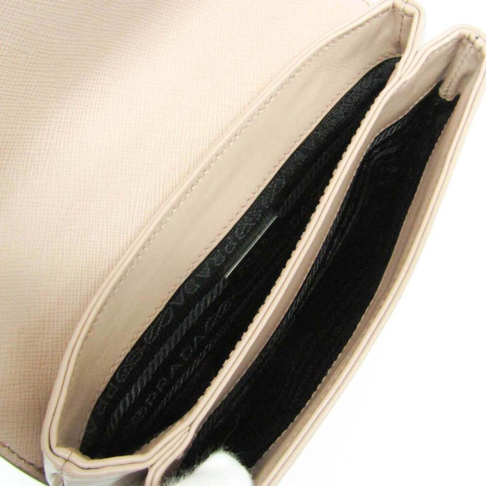 PRADA Cream Leather Saffiano Shoulder Bag - Picture 4 of 16